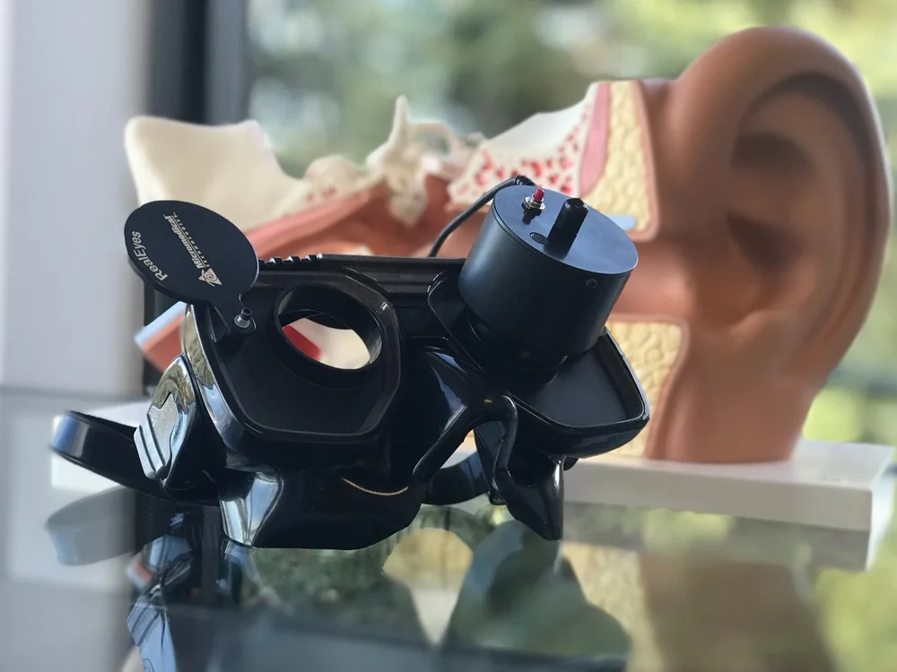 Video Frenzel goggles used for vestibular assessment at Pro Motion Calgary